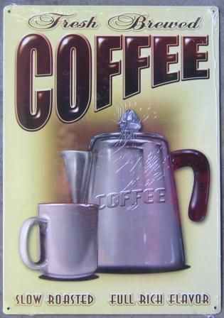 Fresh Brewed Coffee Resturant Diner Kitchen Tin Sign  