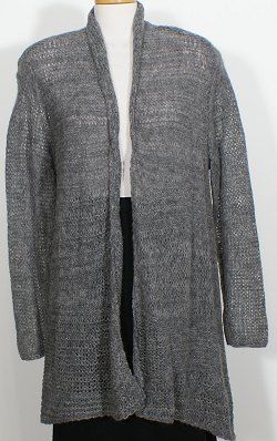 NWT EILEEN FISHER Ash Alpaca Net Cascading Cardigan XL  