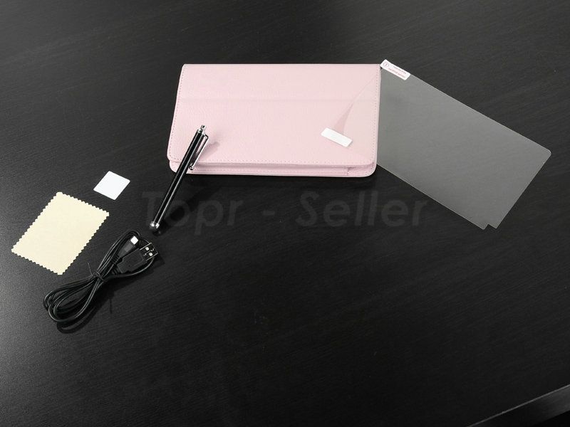 Pink 10in1  Kindle Fire Tablet Ebook PU Leather Cover Case w 