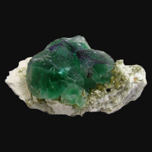 Green fluorite on feldspar from Erongo, Namibia  