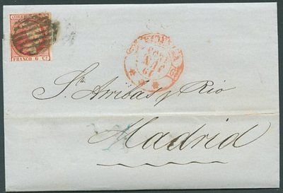 SPAIN VALENCIA TO MADRID Cover 1853 VF  