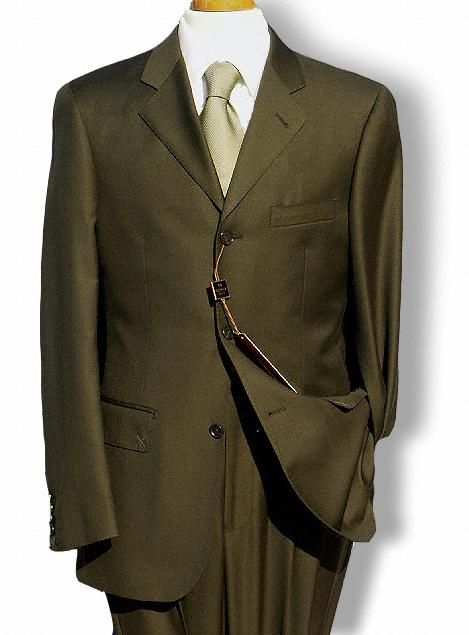 DANIELE $1175 ITALIAN OLIVE 3BT 150S MEN WOOL~42S~SUIT  