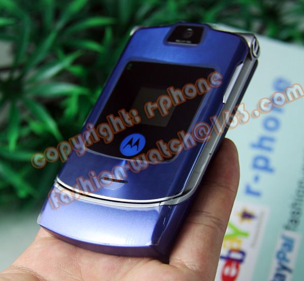 MOTOROLA V3i RAZR Mobile Cell Phone Unlocked Blue +Gift 0723755930704 