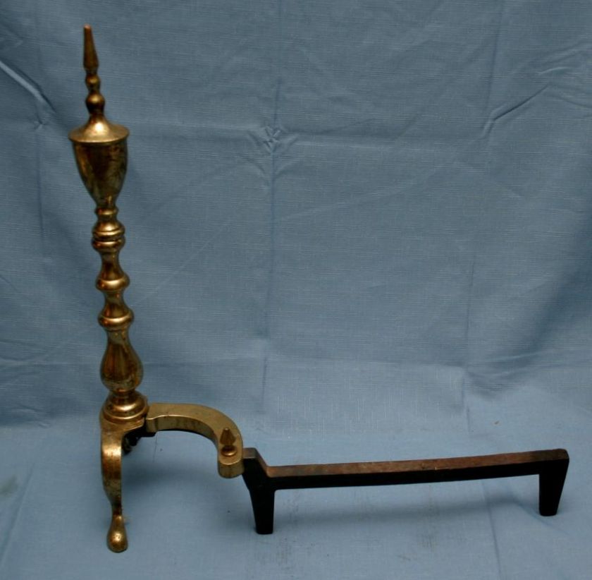 Antique Brass Fireplace Andirons  