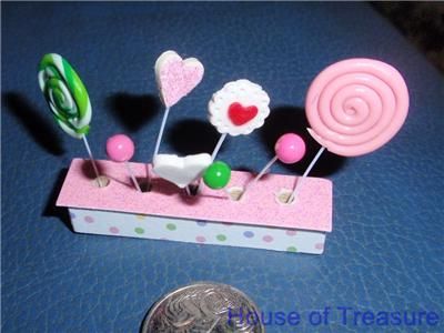   DOLLS HOUSE *POLKA DOT LOLLIPOP STAND **DOLLHOUSE PARTY MINIATURE FOOD