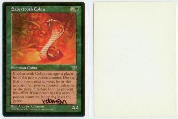 SIGNED MTG Magic ARTIST PROOF_ SABERTOOTH COBRA _ 1/50  