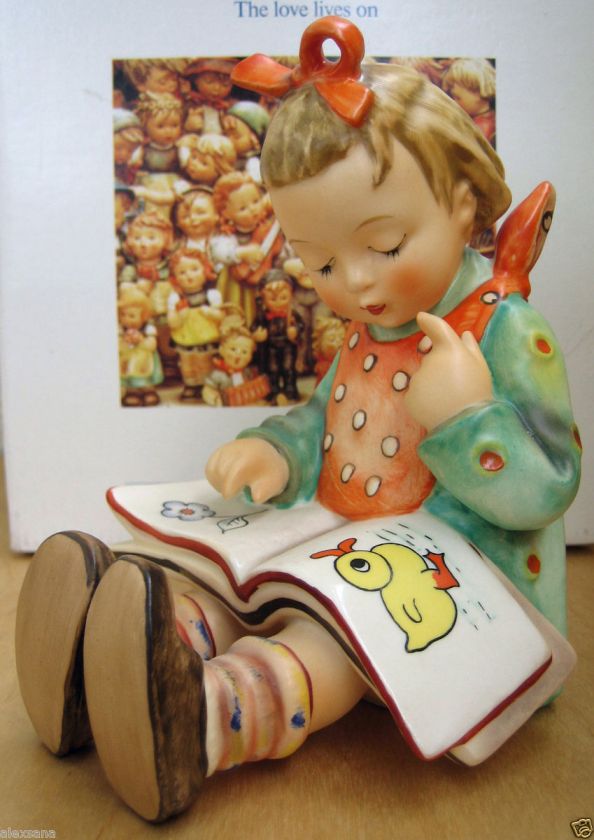 GOEBEL HUMMEL FIGURINE HUM #3/I BOOK WORM TM6 W.GERMANY GIRL READING 