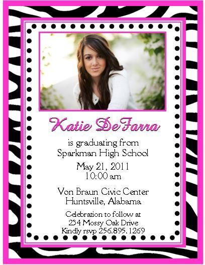 25 Photo Flat GRADUATION Announcements~New ZEBRA style  