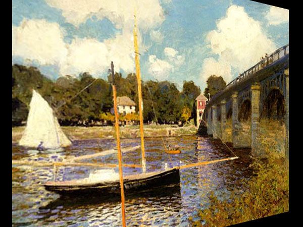 MONET HWY BRIDGE ARGENTEUIL FINE ART CANVAS REP 36x24  