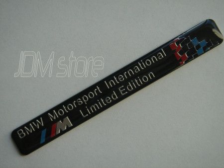 Emblem BMW Motorsport International Decal ALUMINIUM Sticker plate fits 