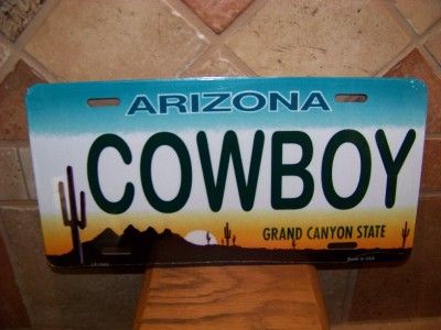 COWBOY GRAND CANYON ARIZONA NEW LICENSE PLATE TAG  