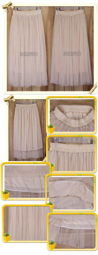 Candy Color Pleated Fairy Stunning Chic Chiffon Loose Full Long Skirt 
