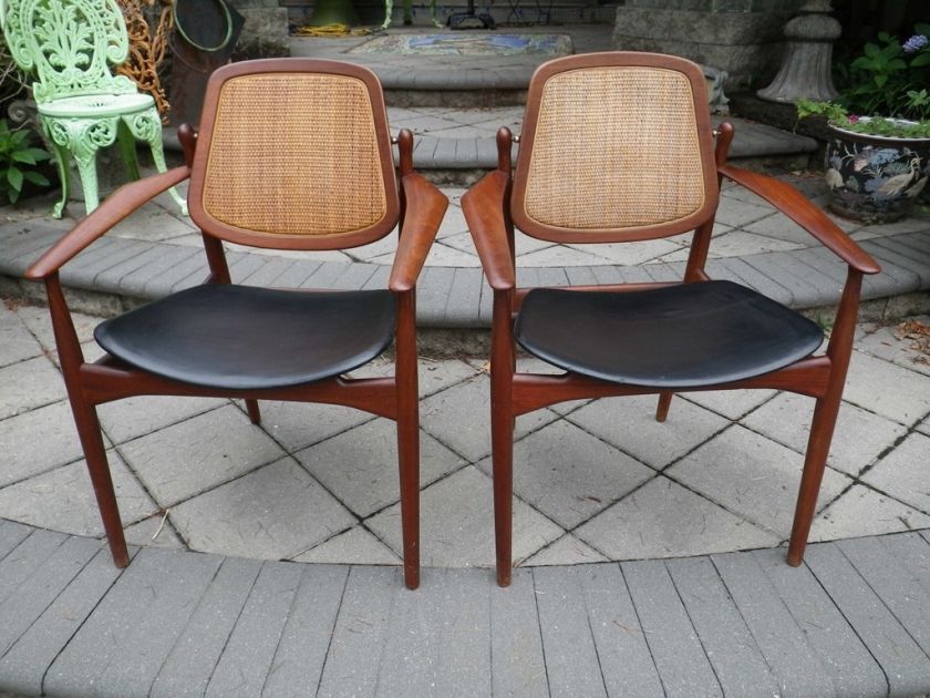 PR DANISH MODERN ARNE VODDER TEAK ARM CHAIRS  