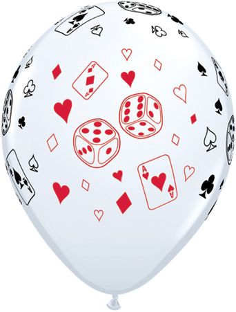 12 Helium Cards & Dice Balloons Casino Poker Party  