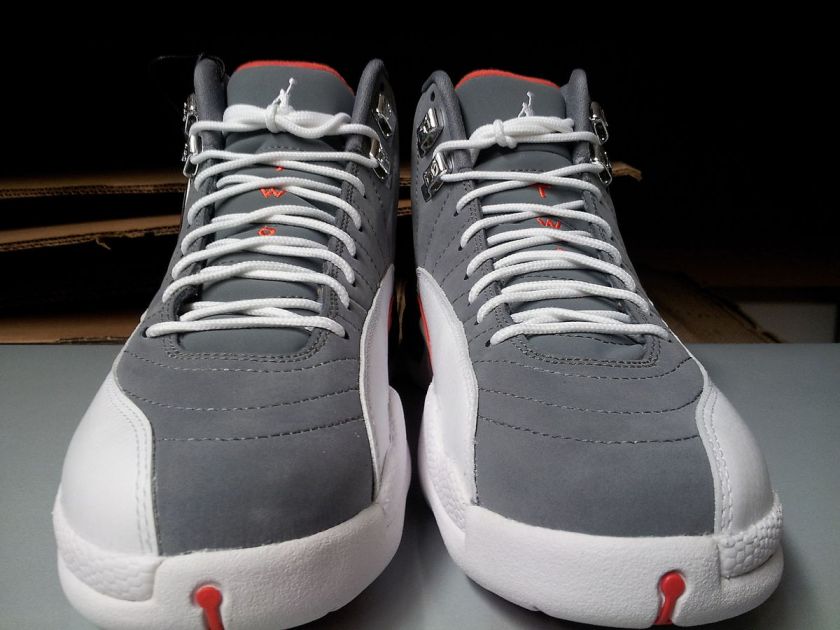   Air Jordan 12 Retro XII Cool Grey White Team Orange 2012 Shoes  