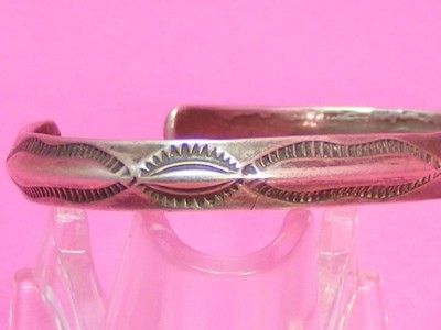   Sterling Silver Navajo Southwestern Cuff Bracelet Symbols Arrows