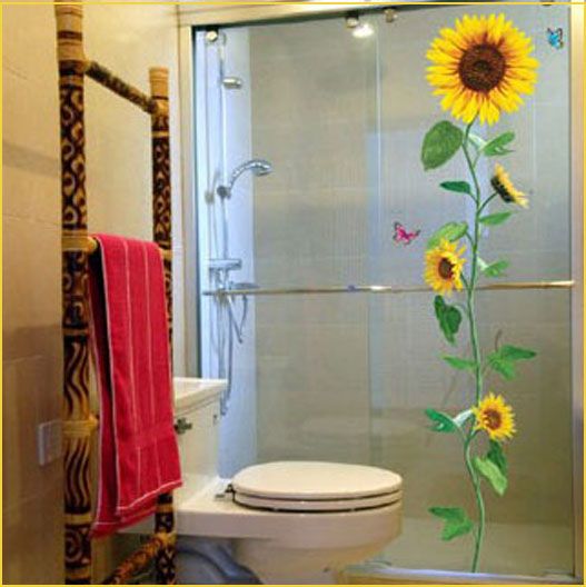 SUNFLOWER & BUTTERFLY WALL ART DECO MURAL STICKER EL11  