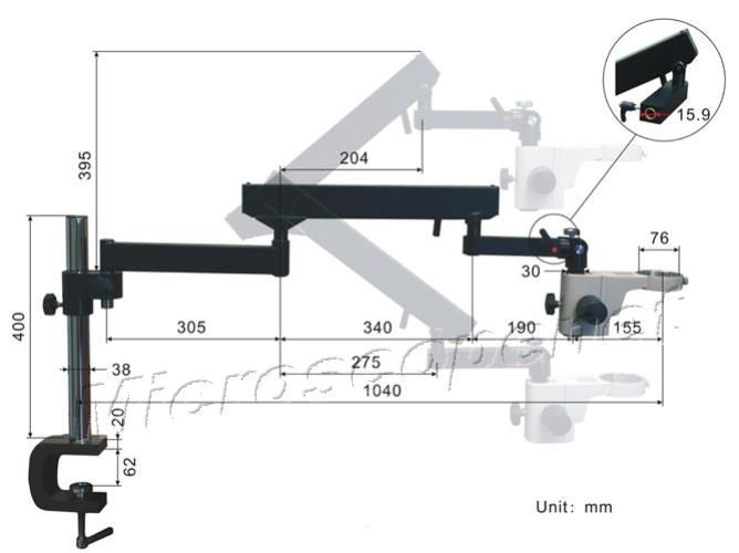 Articulating Arm Boom Stand Microscope 3.5 90x + 54LED  