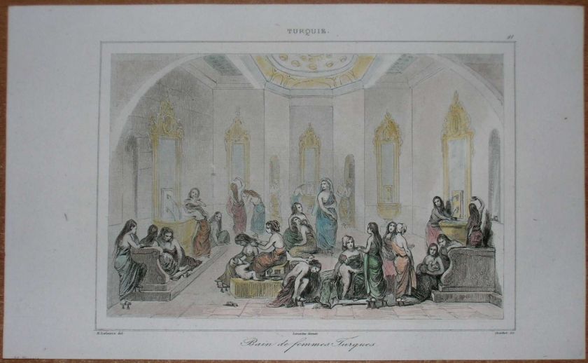 1840 print TURKISH BATH FOR WOMEN, ISTANBUL (#81)  