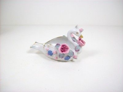   Occupied Japan Figural Swan Cigarette Holder Dish with Ashtrays  