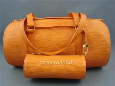 Authentic Louis Vuitton Orange Epi Soufflot Great  