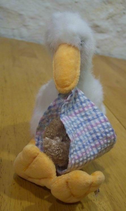 Boyds STORK W/ BABY BEAR 6 Plush Stuffed Animal  