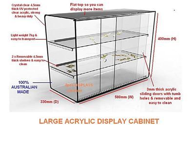 LARGE ACRYLIC DISPLAY CABINET 100% AUSTRALIAN MADE  