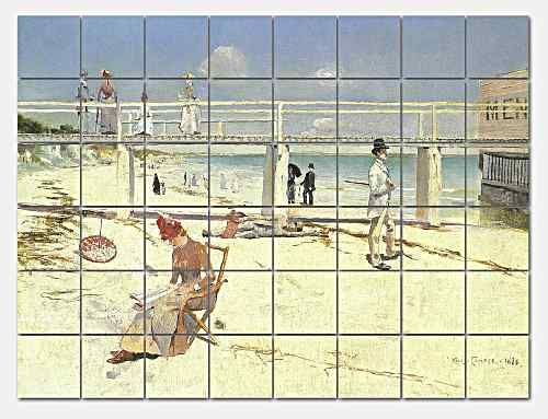 CONDER/BEACH SCENE Ceramic Tile Mural 64x48 BATHROOM  