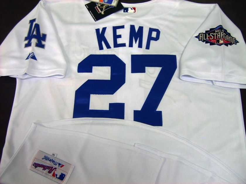 Los Angeles Dodgers #27 Matt Kemp ALL STAR Patch Home Jersey  