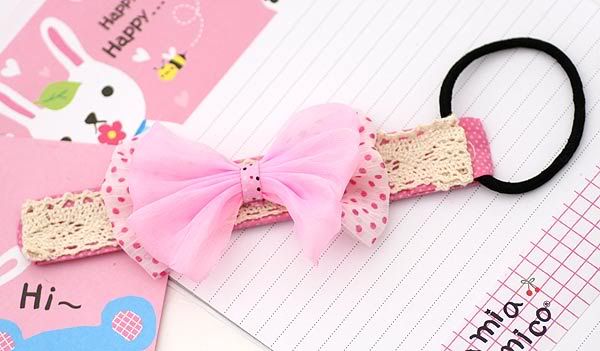 Japan Korean Style Cute Dot Pink Blue Ribbon Bow Hair  