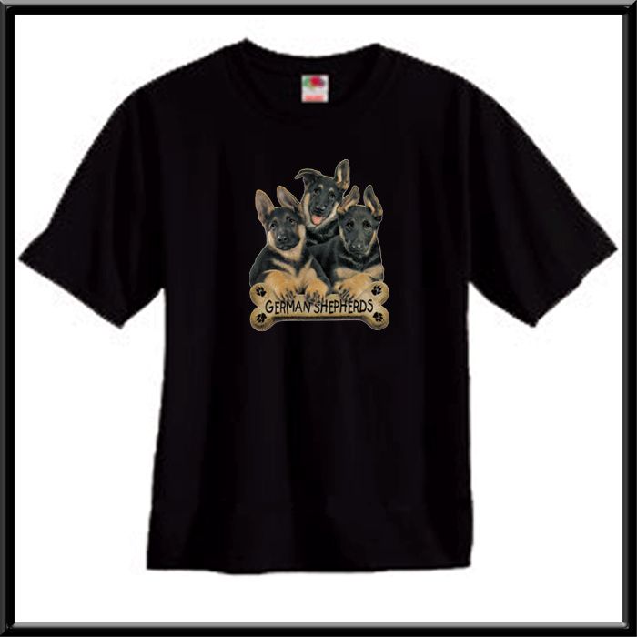 German Shepherd Puppies w/Bone T Shirt S,M,L,XL,2X,3X  