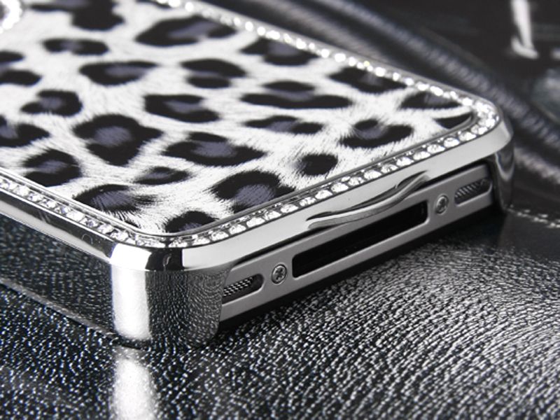   Rhinestone Leopard Hard Case Cover for Apple Verizon iPhone 4 4G 4S
