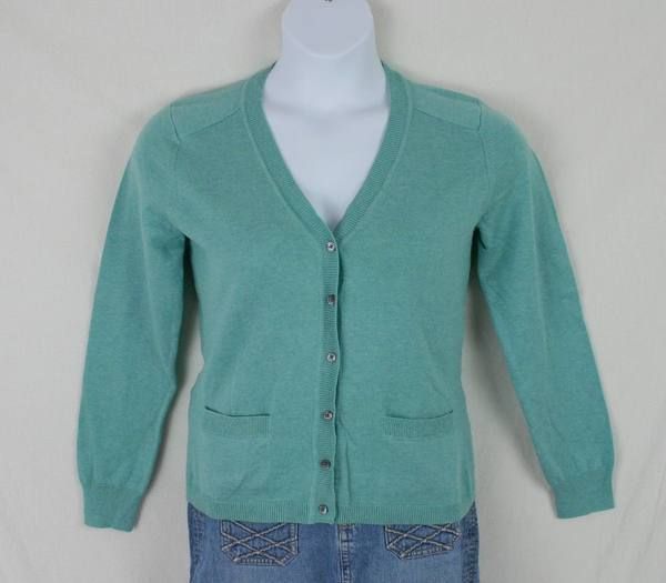 Eddie Bauer Light Teal Blue Cardigan Sweater size M New  