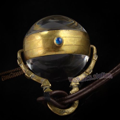 Crystal Ball archaize mechanical necklace pocket watch  