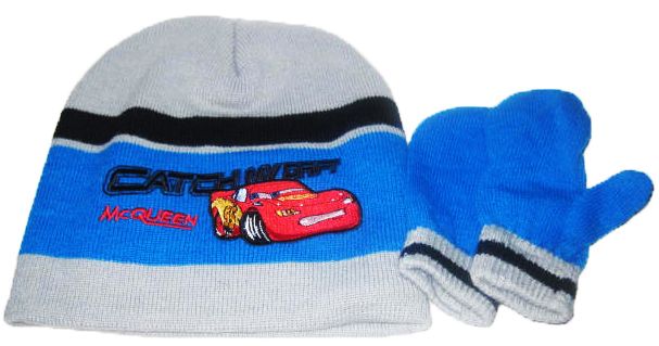 New Disney Cars Lightning McQueen BOYS KIDS HAT TAM GLOVES SET  