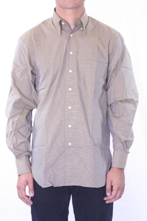 17.5 x 34 NWT Robert Talbott Fine Weave Olive Green LS Button Down 