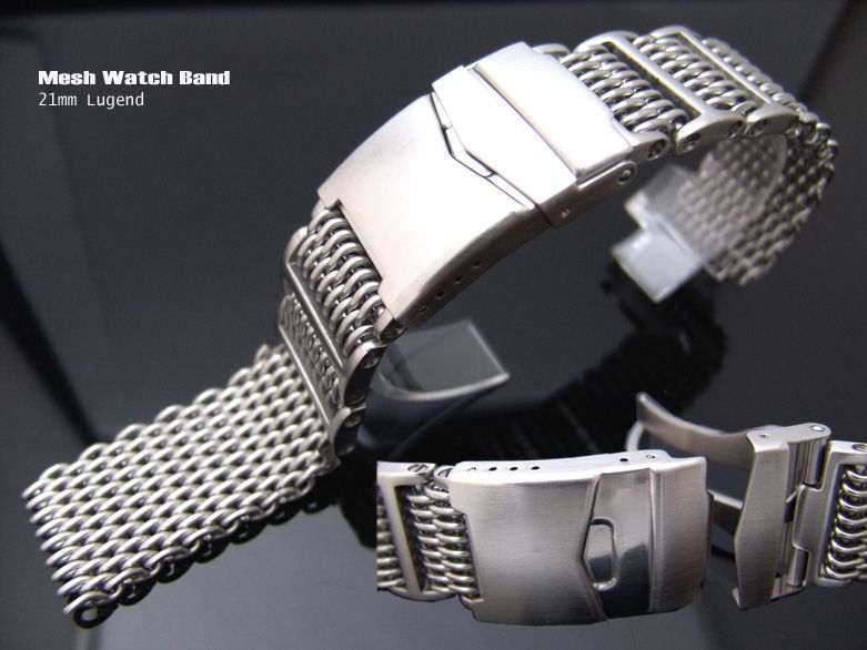 Flexi Interlocking Mesh Divers Watch Band Bracelet  