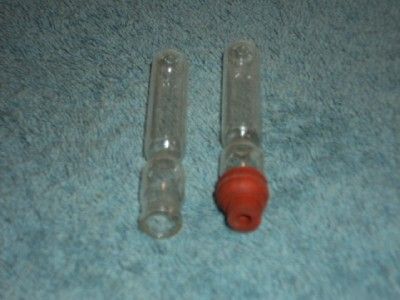 142 Constricted 3 Inch Medical Needle Tubes Some with Rubber Stoppers 