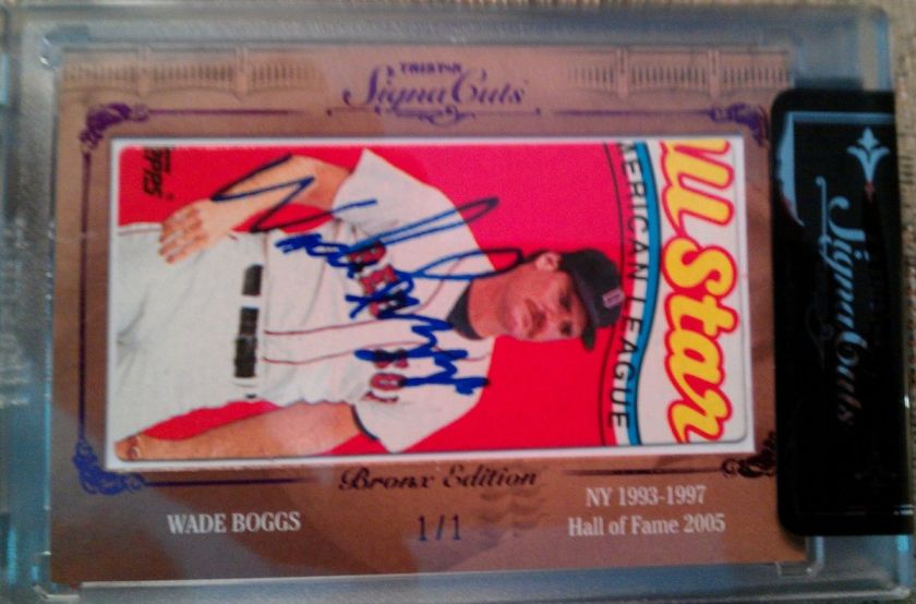 2011 Tristar Signa Cuts Bronx Wade Boggs Auto Autograph #1/1  