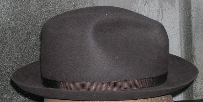 Fine Borsalino Trilby #57 Brown Taupe Fur Felt Mens Hat Fedora Size 7 