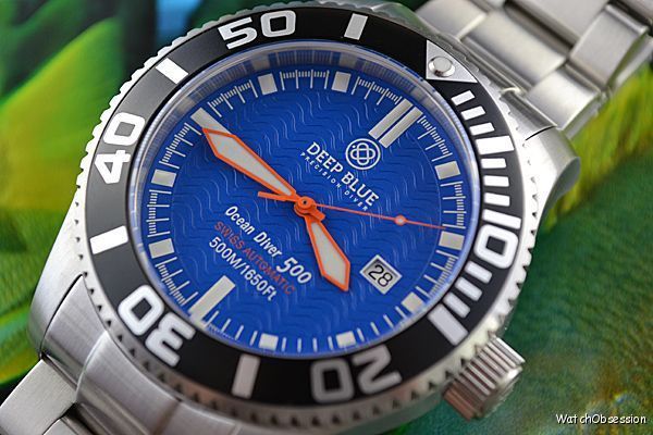 DEEP BLUE OCEAN DIVER Automatic Dive Watch Blue Dial  