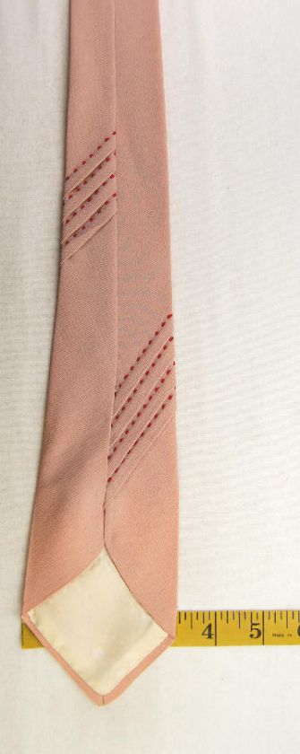   50s PALE PINK BLUE RED SWORD FISH MENS FORMAL SILK NECK TIE  