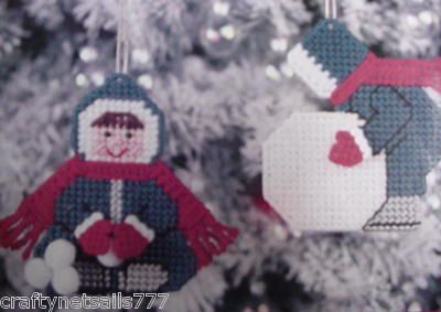 Snowsuit Sweeties Ornaments Plastic Canvas Pattern  