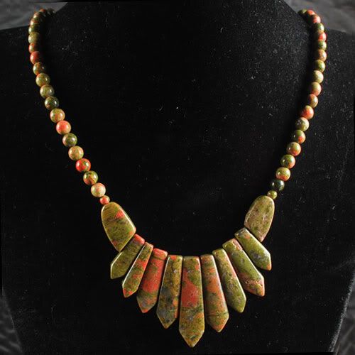 P651 Unakite Gem Necklaces 16  