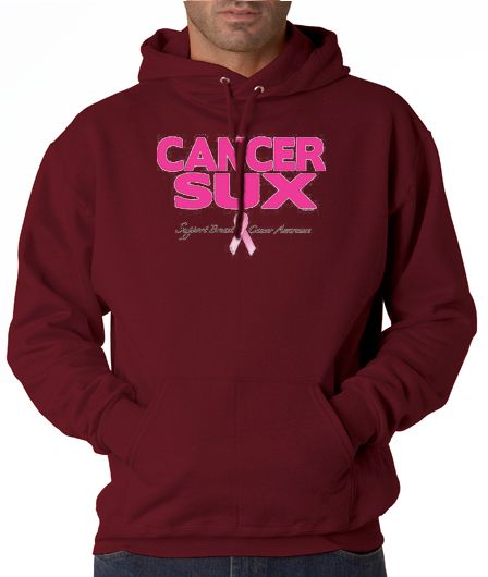 Cancer Sux Breast Awareness 50/50 Pullover Hoodie  