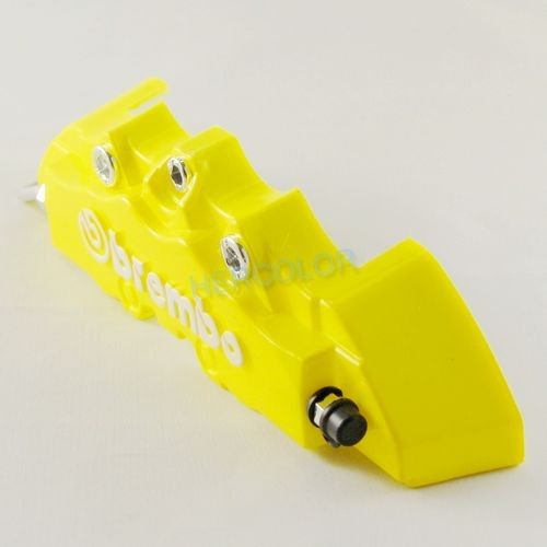 2X YELLOW CALIPER COVERS BRAKE BREMBO STYLE 3D Universal Fits All Cars 