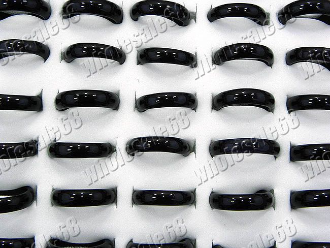 wholesale lots 100pcs natural black agate gemstone finger rings 