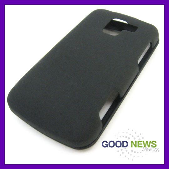 for  Straight Talk LG Optimus Q   Black Rubberized Hard Case 