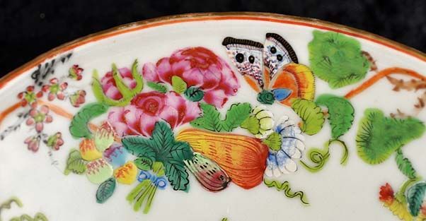 Antique Chinese Rose Mandarin Serving/Shrimp Dish 1800s  