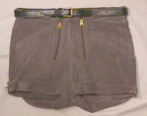 Vtg / German Men LEATHER LEDERHOSEN Short SHORTS W 28  